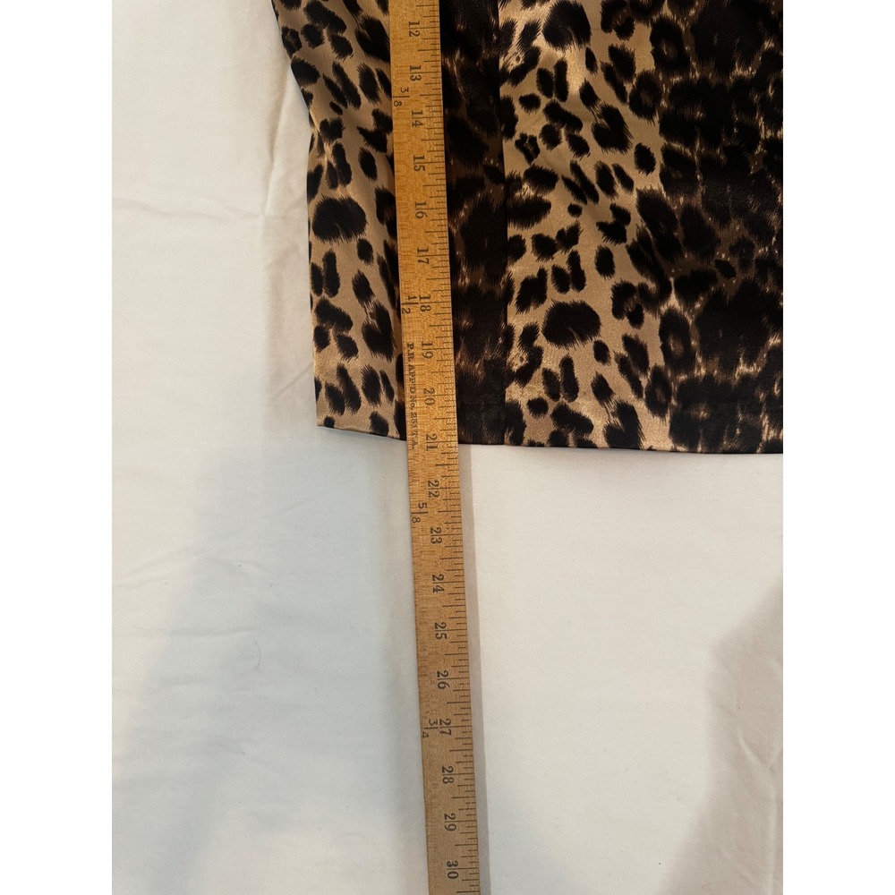 Vintage 90s Y2K Alex Evenings Glam Mob Wife Leopard Print Ruffle Jacket Set L - Picture 8 of 8